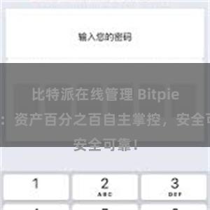 比特派在线管理 Bitpie钱包：资产百分之百自主掌控，安全可靠！