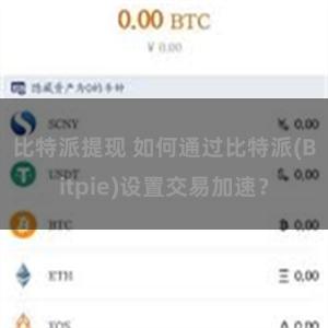 比特派提现 如何通过比特派(Bitpie)设置交易加速？