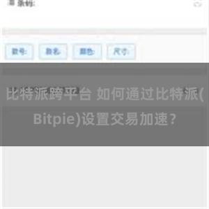 比特派跨平台 如何通过比特派(Bitpie)设置交易加速？