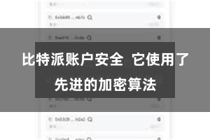 比特派账户安全  它使用了先进的加密算法