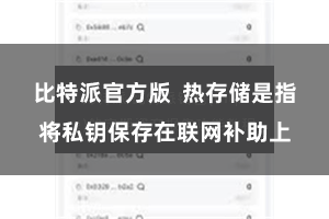 比特派官方版  热存储是指将私钥保存在联网补助上